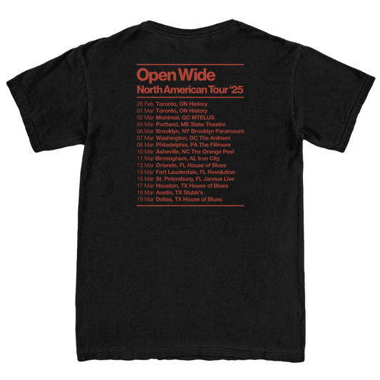 Open Wide '25 Tour Tee - Black